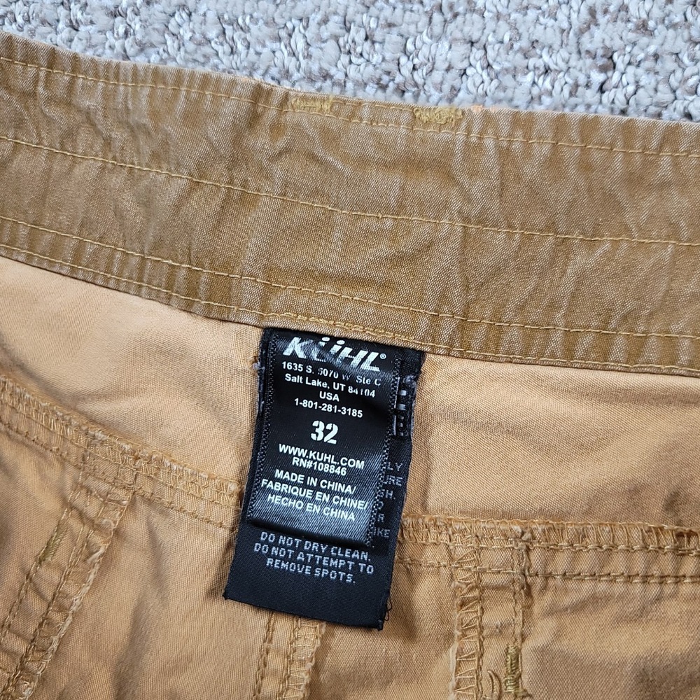 Kuhl Ramblr Mens Khaki Hiking‎ Shorts Size 32 Outdoor Casual Distressed - Picture 7 of 10